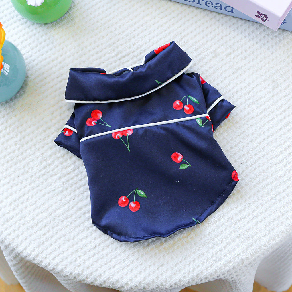 Wholesale Pet Dogcat Clothes Small Dog Puppy Clothing Cherry Pajamas