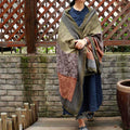 Retro Pattern Comfortable Cotton Ethnic Style Large Scarf Shawl