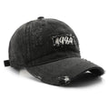 Single-color Embroidered Label With Frayed Edges, Washed And Aged For A Retro And Casual Look. Baseball Cap With Curved Brim, Suitable For Street Entertainment And Travel.