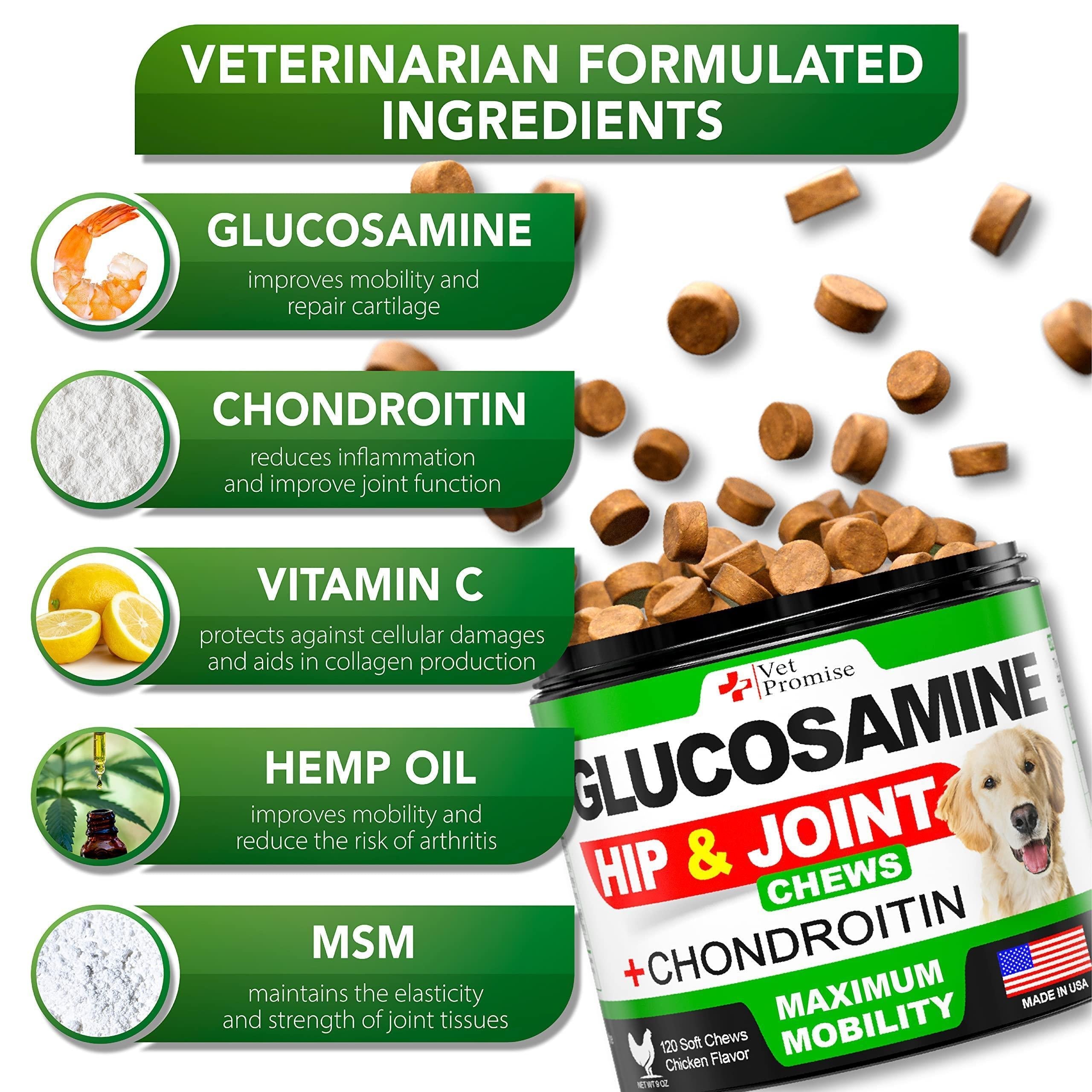 Glucosamine for Dogs Hip & Joint Supplement 120 Mobility Chews