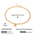 Stainless Steel Beaded Love Necklace 18k Golden Clavicle Chain