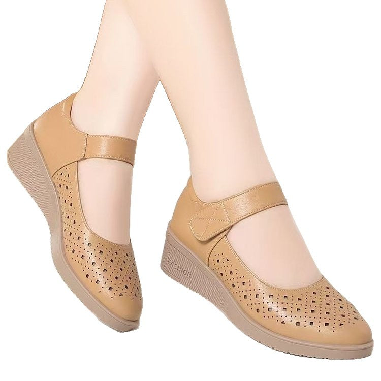 Wedge-heeled Womens Sandals With A Soft Sole And Soft Upper