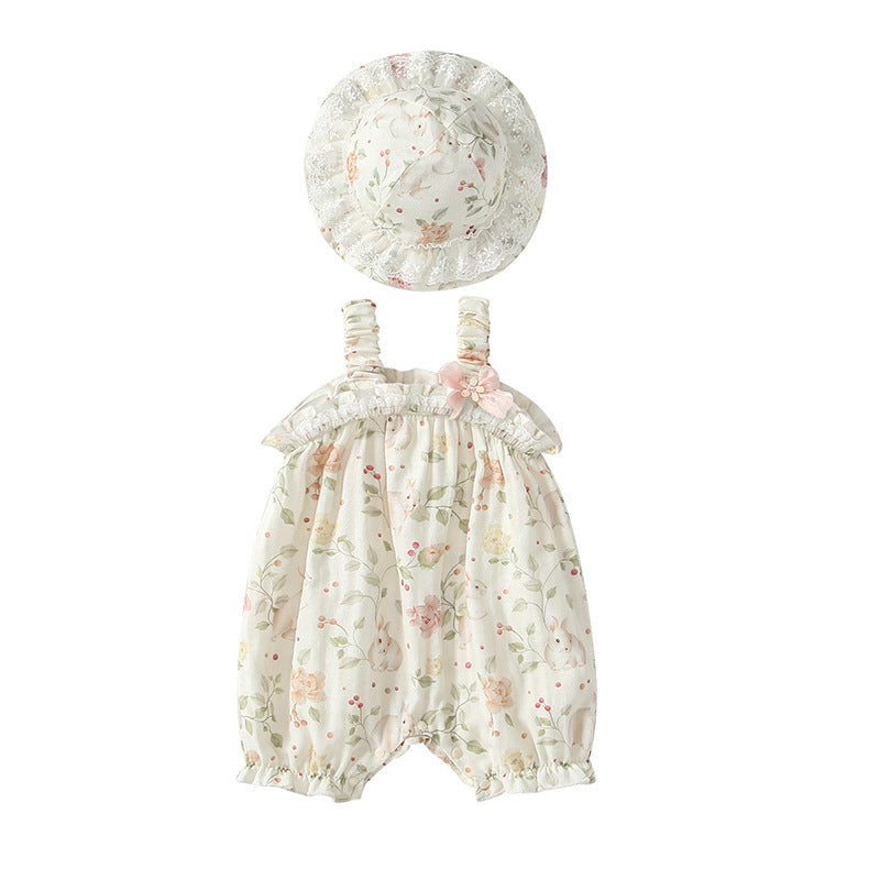 Strap strap baby girl jumpsuit