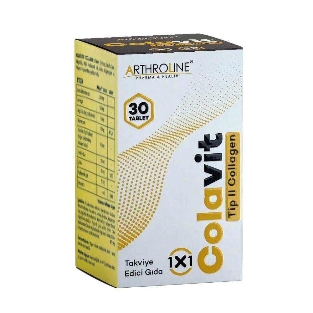 Colavit Joint Health Supplement with MSM, Turmeric, and Hyaluronic Acid - 30 Tablets