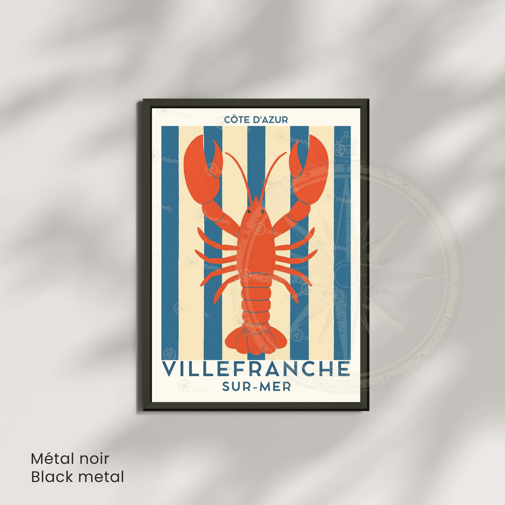 Affiche Villefranche-sur-Mer | Art mural France | Affiche Côte d'Azur