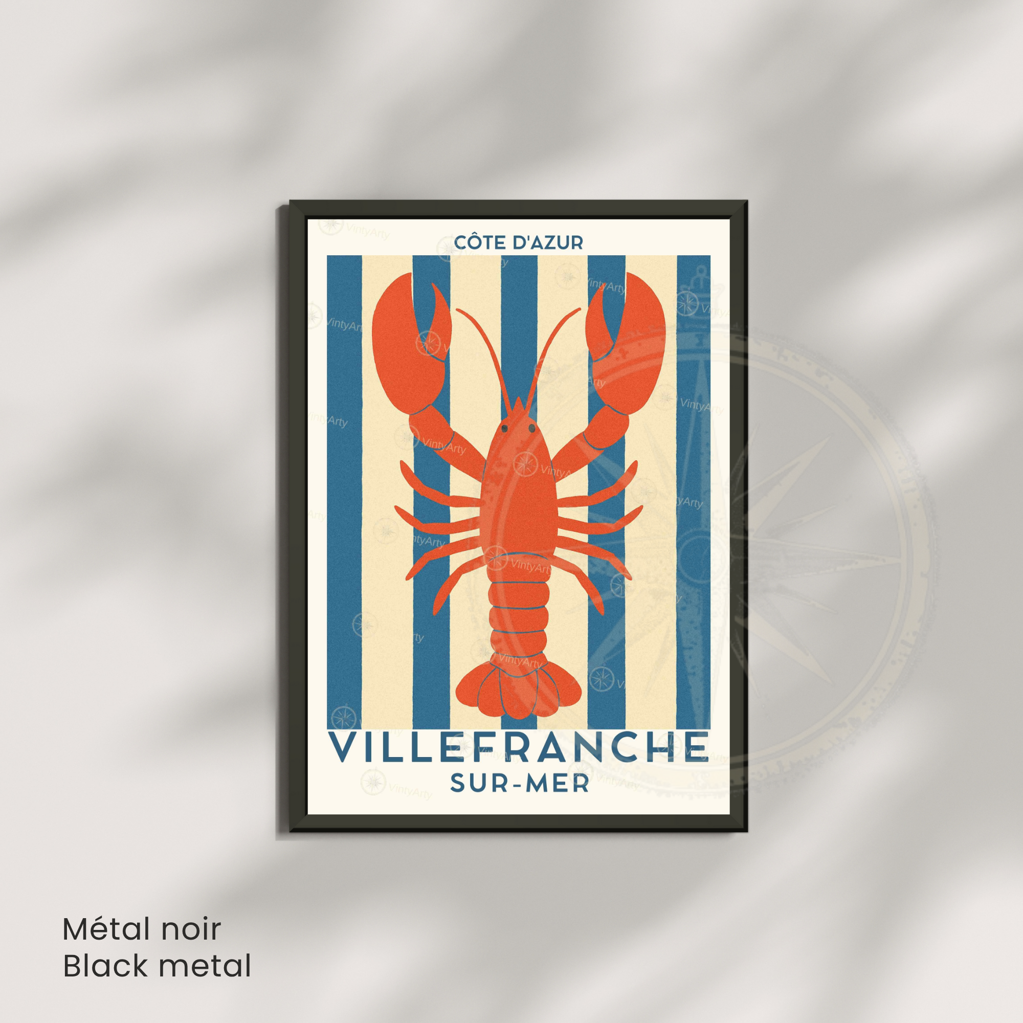 Affiche Villefranche-sur-Mer | Art mural France | Affiche Côte d'Azur