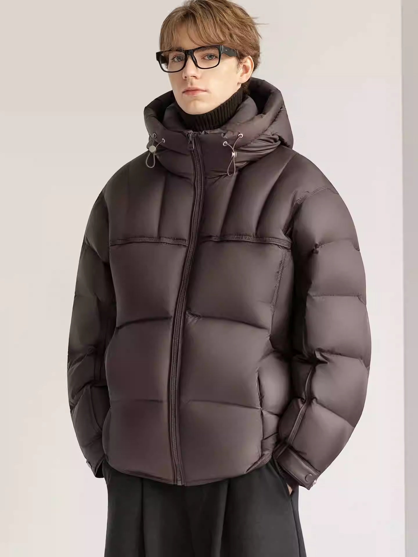 White Duck Down Stylish Thick Hooded Down Jacket