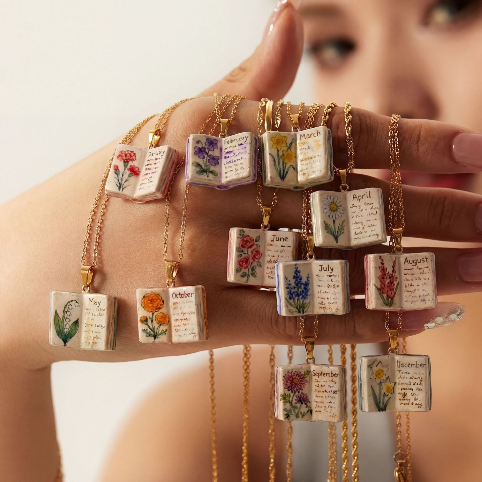 Retro Book Necklace For Women