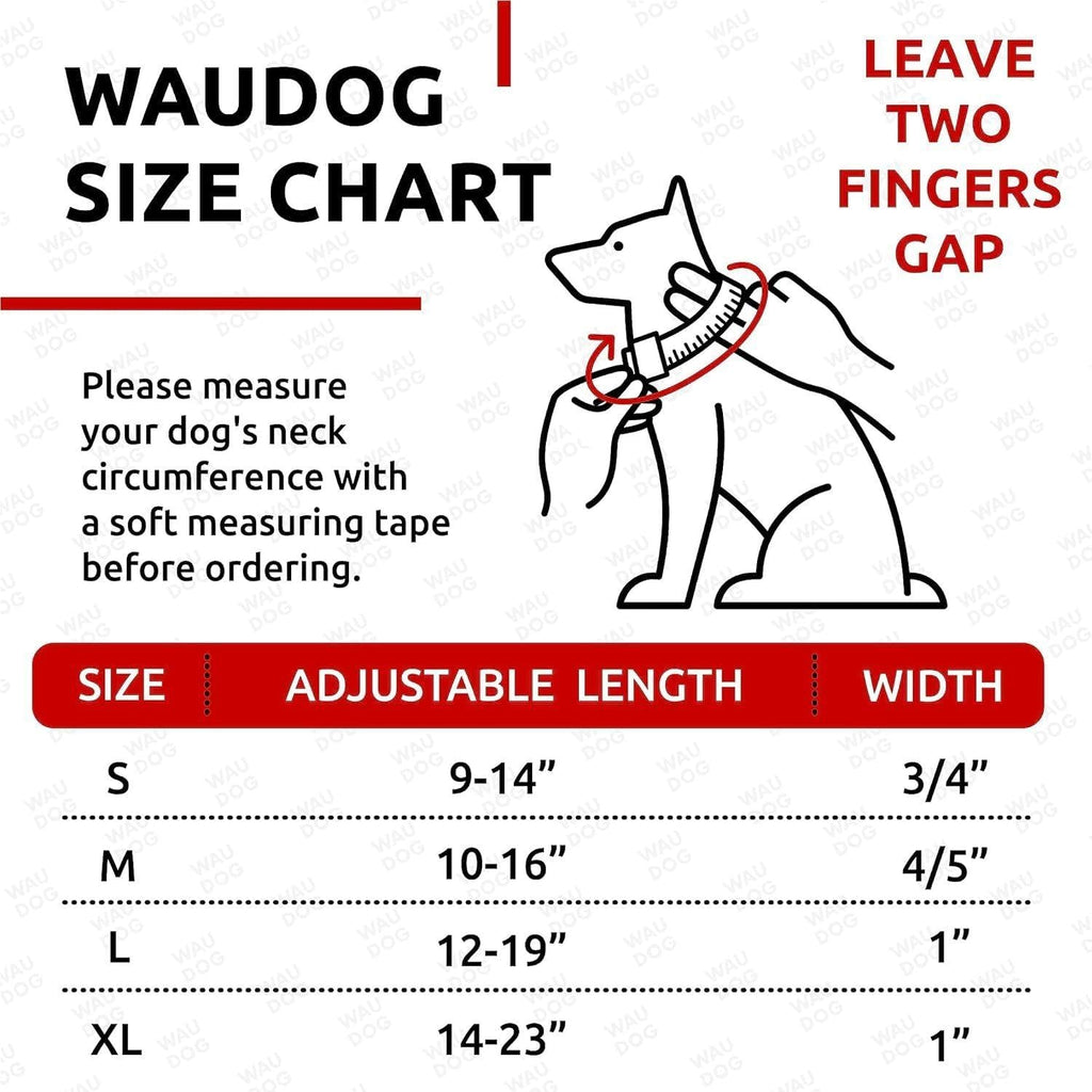 Waterproof Dog Collar Adjustable 17–28 in Neck x 1 3/5 in Wide Buckle & QR Tag Pink