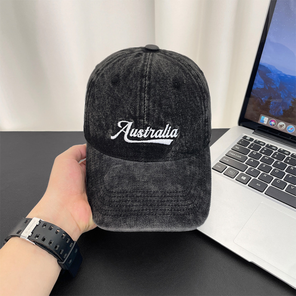 Monochromatic Individuality Frayed Letter Embroidery Washed-out Vintage Trend Fashion Holey Brim Baseball Cap Street Travel