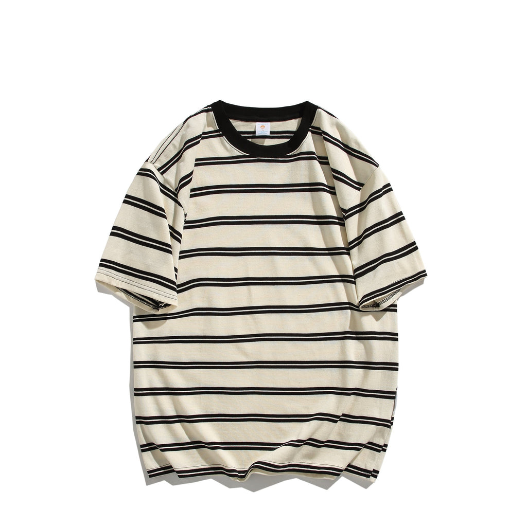 Summer Cotton Round Neck Short Sleeve Shirt