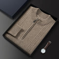 Men's Half Turtleneck Zipper Plus Size Wool Sweater