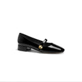 Platform Leather Shoes Shallow Mouth Round Head Chunky Heel