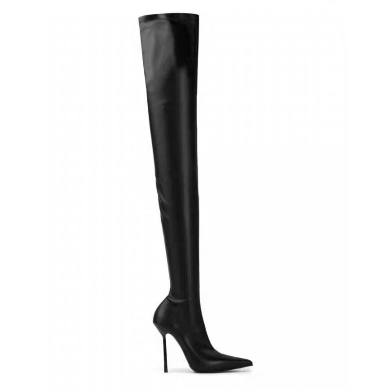 Fashionable Pointed-toe Stiletto Ultra-high-heeled Over-the-knee Plus-size Womens Boots