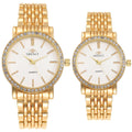 Simple Casual Quartz Watch with Steel Strap and Diamond Detailing