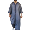 Thin Youth Linen Gray Cotton Linen Loose Casual Muslim Robe