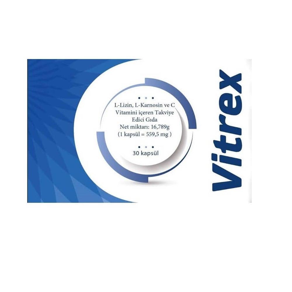 Vitrex Dietary Supplement - L-Lysine, L-Carnosine, and Vitamin C Capsules for Nutritional Support