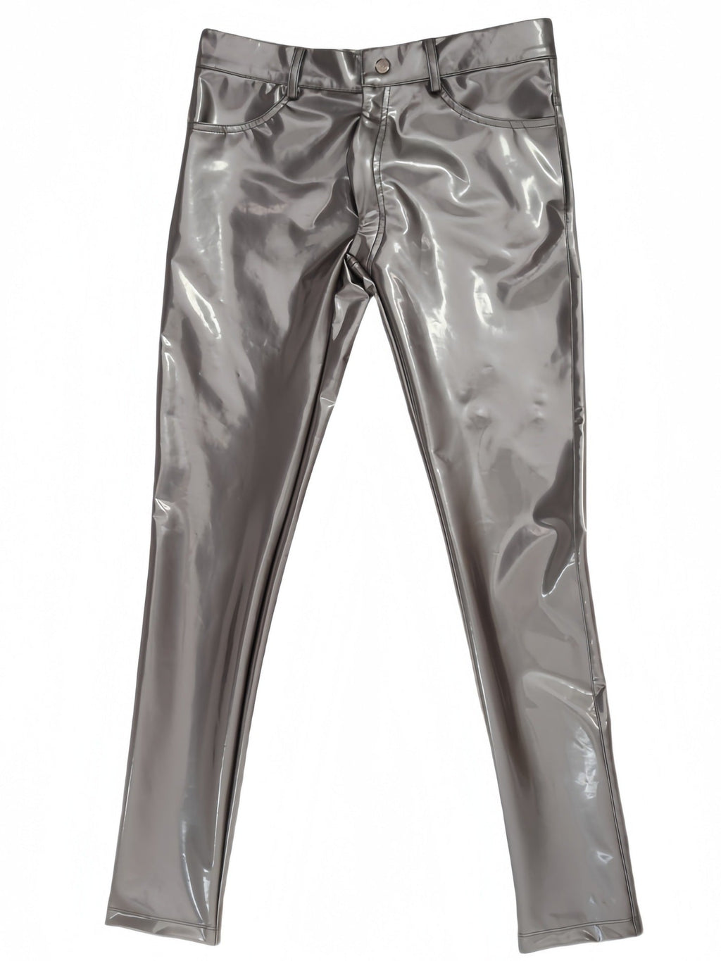 Mens Mirrored PU Latex Faux Leather Pants