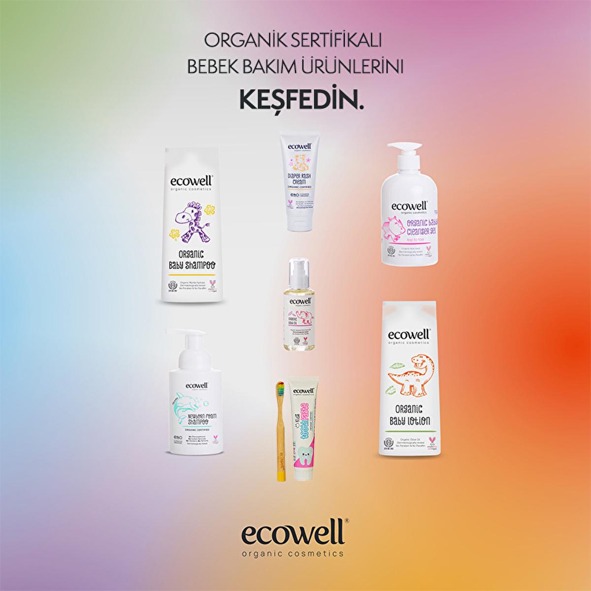 Ecowell Organic Baby Shampoo & Body Wash - Gentle, Fragrance-Free, Vegan & Cosmos Certified for Newborns
