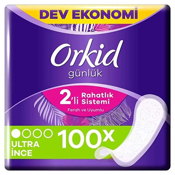 Orkid Ultra-Thin Sanitary Pads for Women - Comfortable, Dermatologically Tested, 100 Count