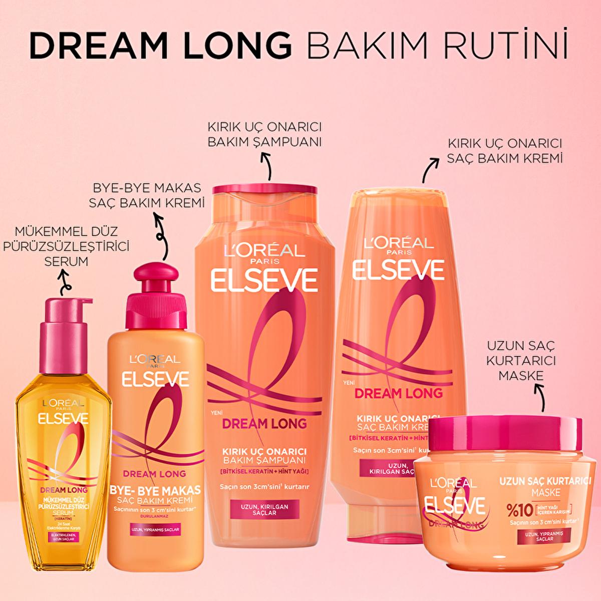 Loreal Paris Elseve Dream Long: Split End Repair & Hair Growth Keratin Shampoo for Long, Damaged Hair - 10.14 fl oz