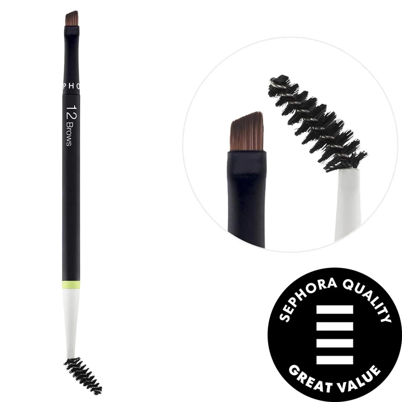 SEPHORA COLLECTION Essential Brow Brush - Dual-Ended Eyebrow Grooming Tool with Synthetic Bristles, Vegan & Sustainable