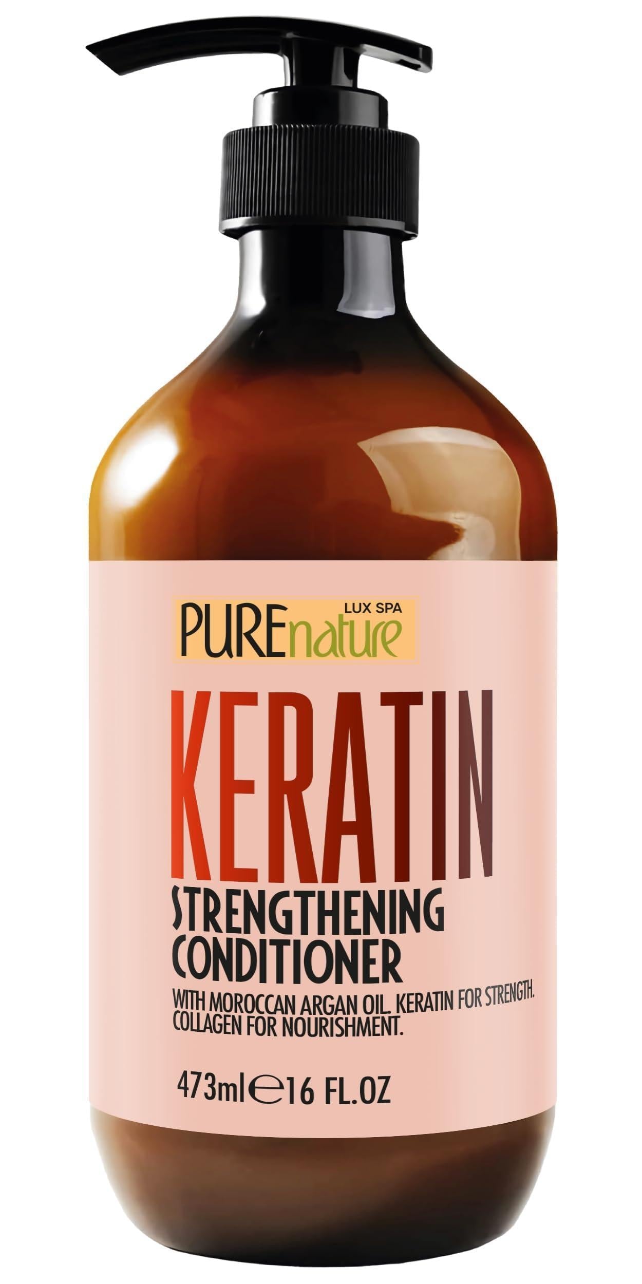 Keratin Conditioner for Women and Men Deep Conditioning Treatment to Repair Dry Damaged Hair and Split Ends 16 Fl Oz Strengthening Sulfate Free Formula