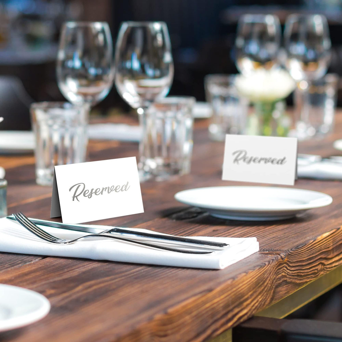 10 Pack Silver Reserved Table Signs for Wedding Party Restaurant Reserved Signs for Wedding Double Sided Reserved Table Signs Silver Reserved Signs for Tables Silver Tent Reservation Cards