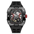 Fully Automatic Mechanical Mens Watch With A Silicone Strap And Water Resistance