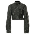 Irregular Cutting And Polishing Process Leather Coat