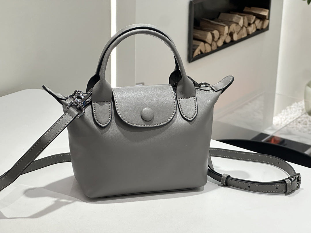 2026 New Genuine Leather Dumpling Bag For Women, Niche Design, Soft Leather Shoulder And Crossbody Mini Handbag