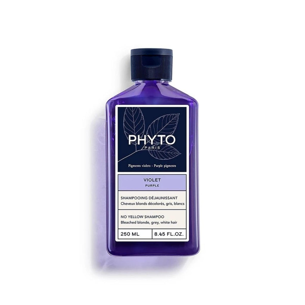 Phyto Purple Anti-Brassiness Shampoo 250ml - Sulfate-Free Purple Shampoo for Blonde, Gray, White Hair