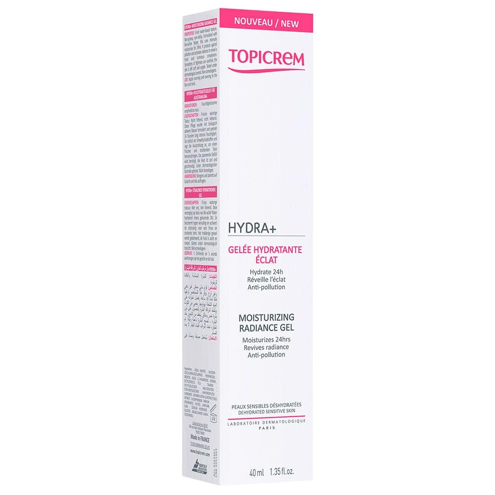 Topicrem Hydra Radiance Gel - 24 Hour Moisturizing Gel Cream for Dry Skin, Non-Greasy, Topicrem Hydra Radiance Gel