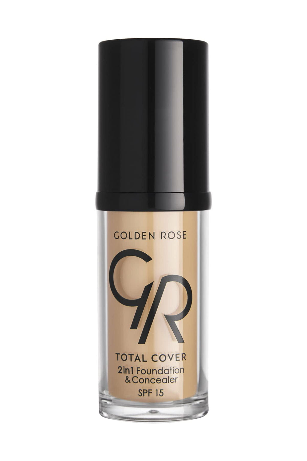 Golden Rose Total Cover 2 in 1 Foundation & Concealer - Oil-Free, SPF 15, Vitamin E - 30ml