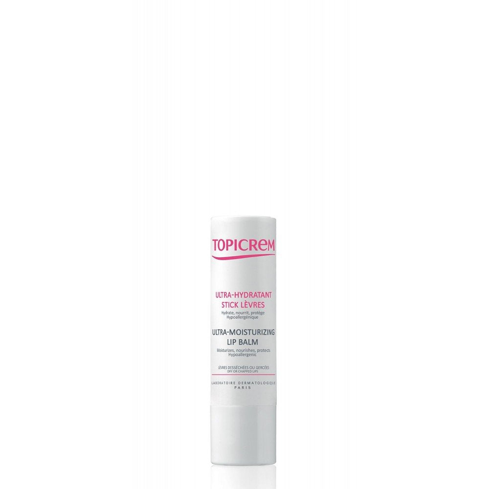 Topicrem Lip Balm Stick 4g - Moisturizing Shea Butter Lip Care for Dry Chapped Lips