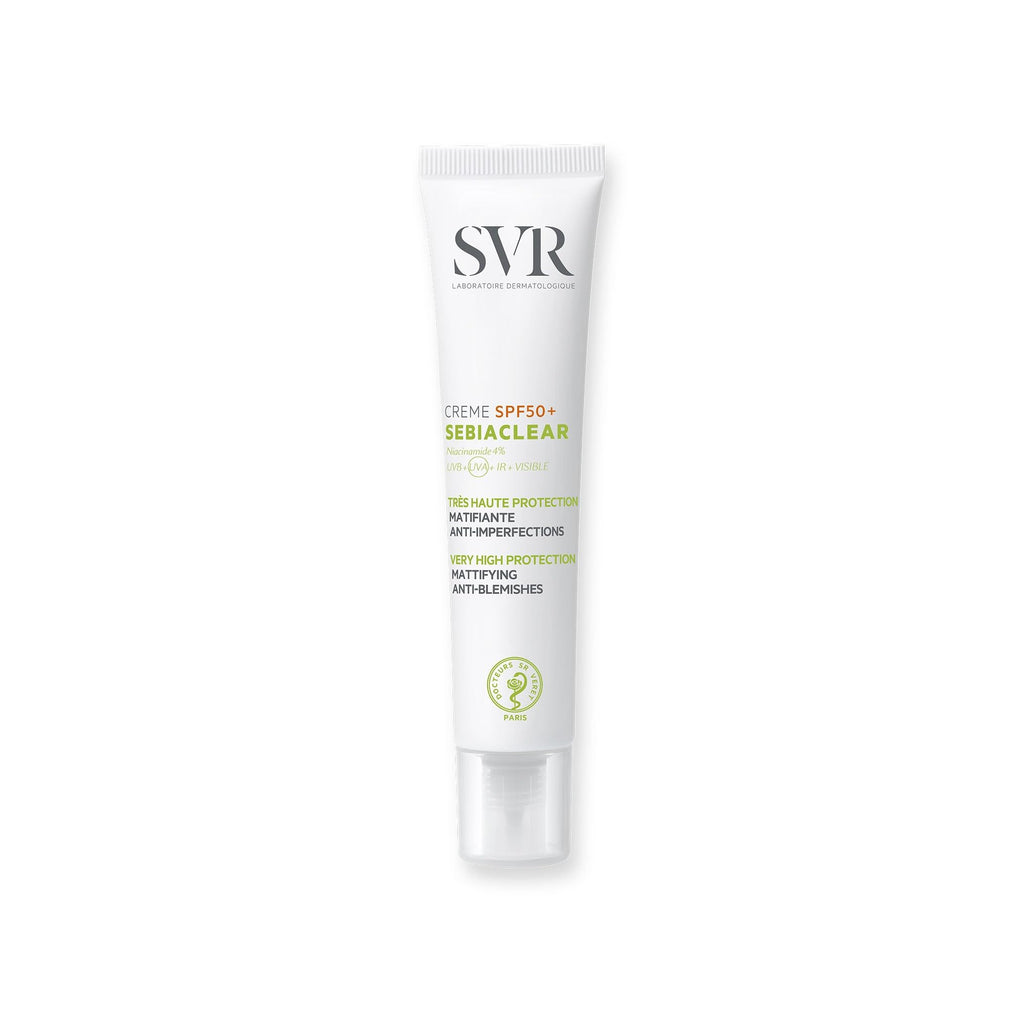 SVR Sebiaclear Krem SPF50+ Sunscreen Cream for Acne-Prone Skin - Matte Finish, Hydrating, 1.35 fl oz