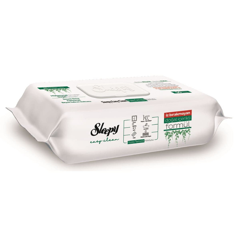 Sleepy Easy Clean Surface Cleaning Wipes 50-Pack - Large & Thick