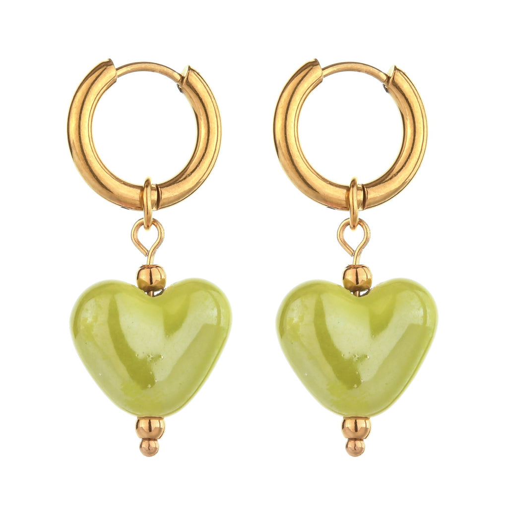 Lustrous Heart-Shaped Stainless Steel Earrings For Women