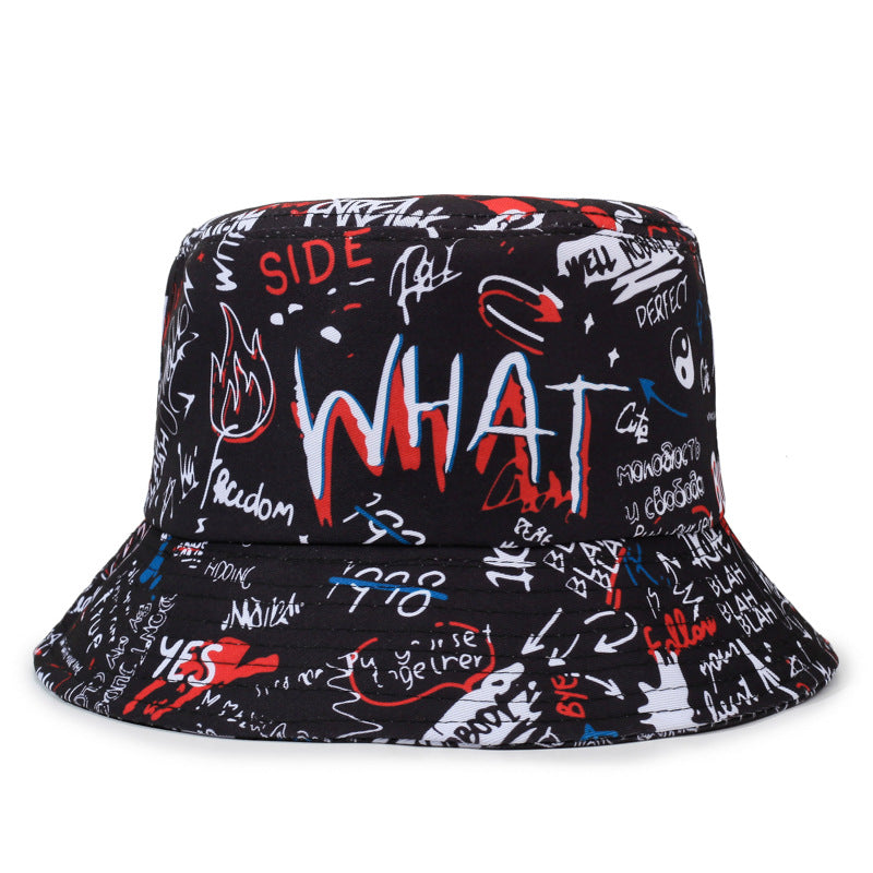 Korean Fashion Graffiti Street Adjustable Fisherman Hat