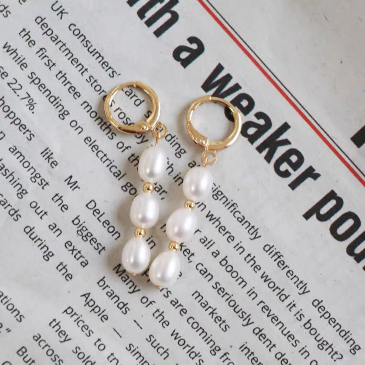 Womens Natural Freshwater Pearl Earrings