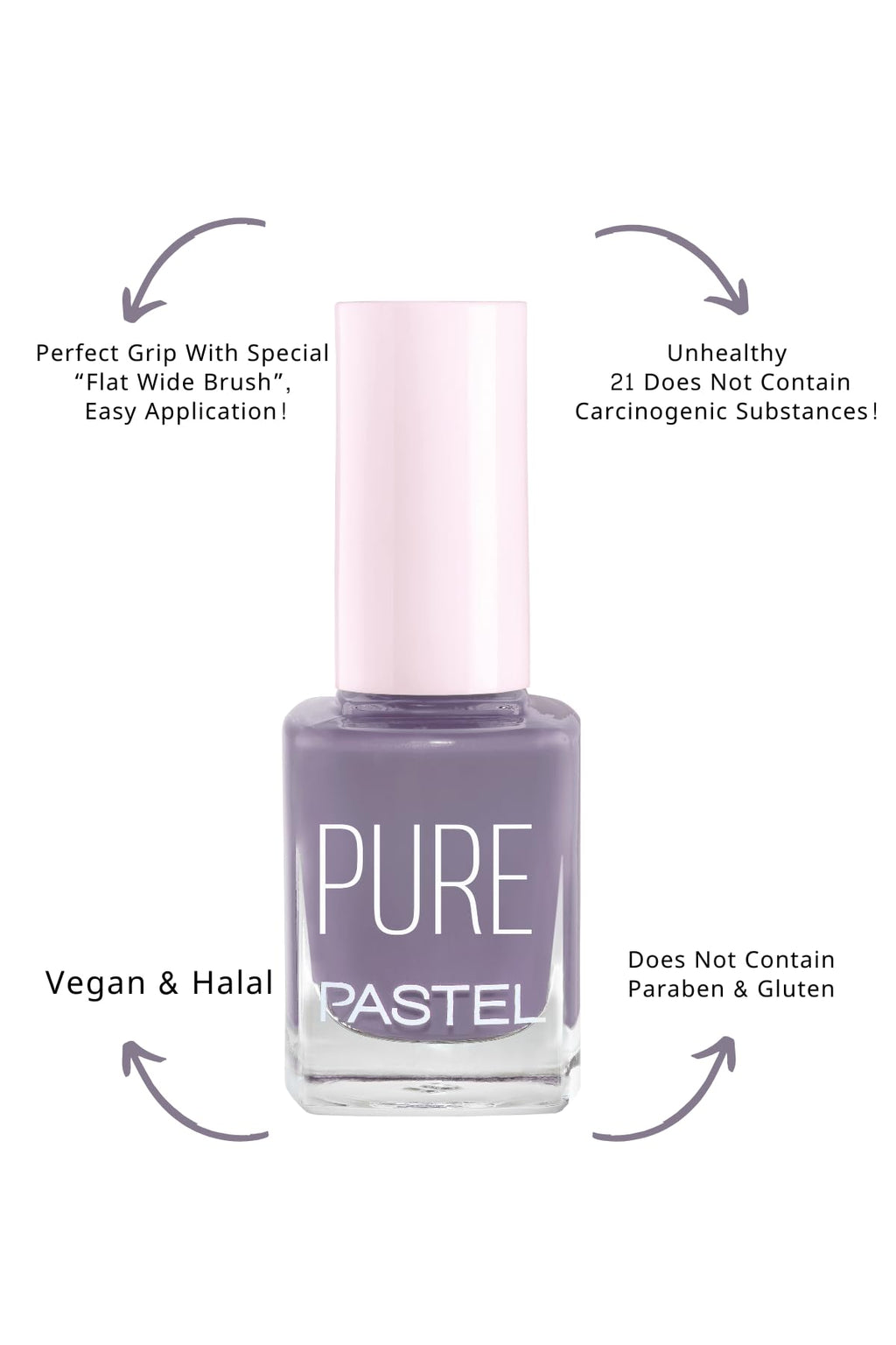 Pastel Pure 606 Vegan Nail Polish - Cruelty-Free, Chemical-Free Cosmetics, 13ml
