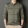Men's Autumn Long Sleeve Striped Polo Shirt