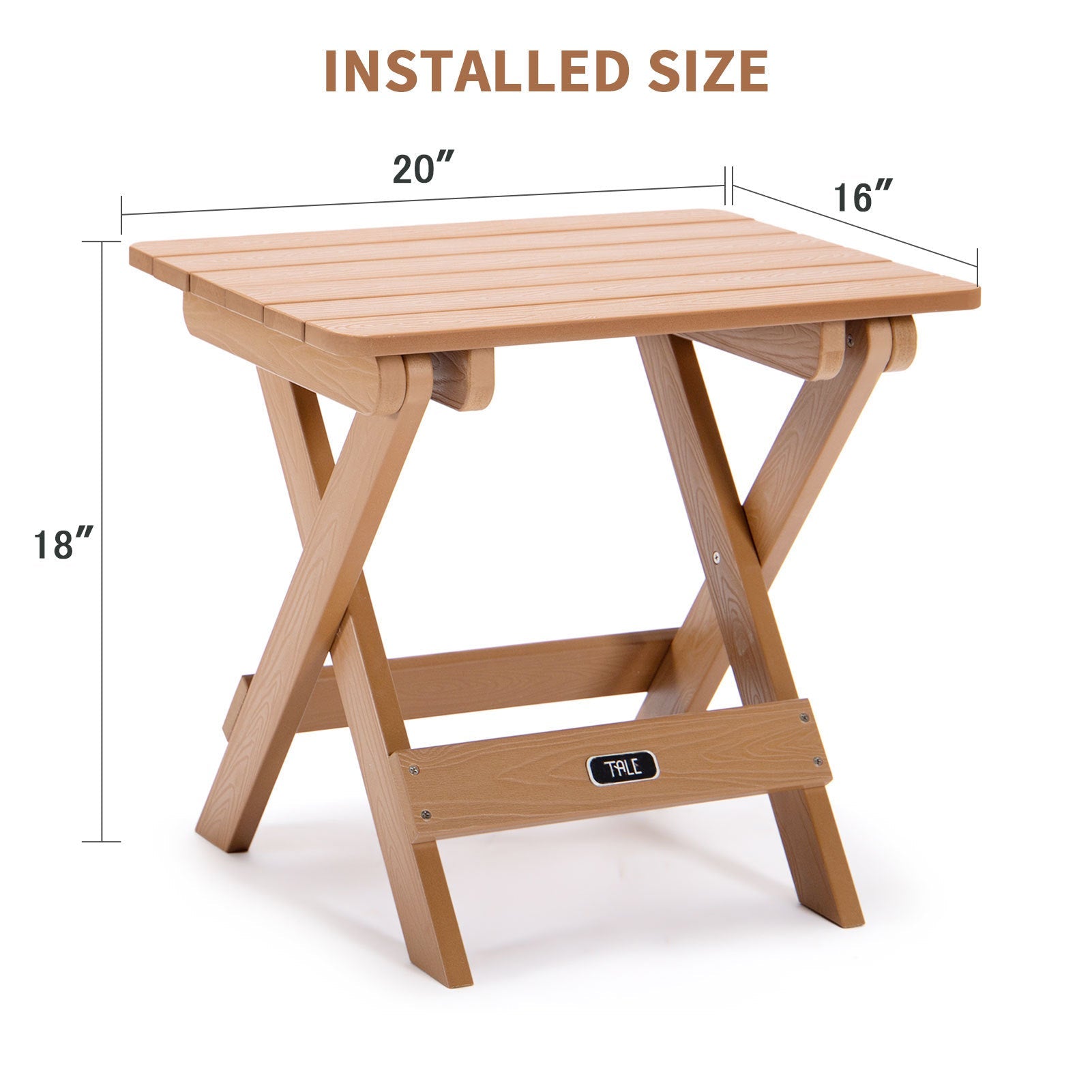 TALE Portable Folding Adirondack Side Table - All-Weather & Fade-Resistant