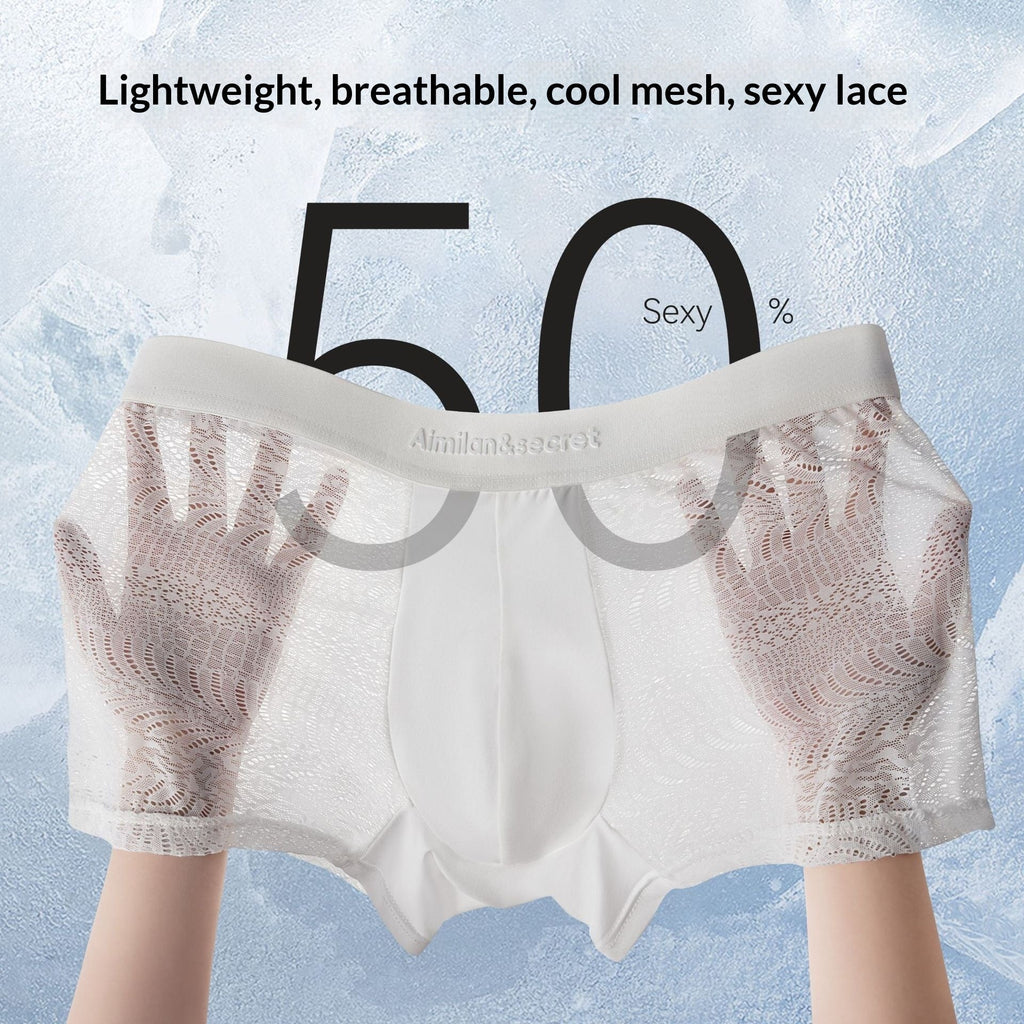 New Ice-silk Mens Underwear Summer Mesh Bare-feel