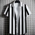 Color Simple Striped Men's 3D Printing Short Sleeve