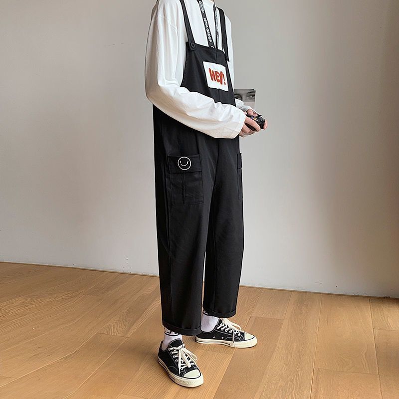 Men's Retro Casual Straight-Leg Work Overalls With Suspender Straps