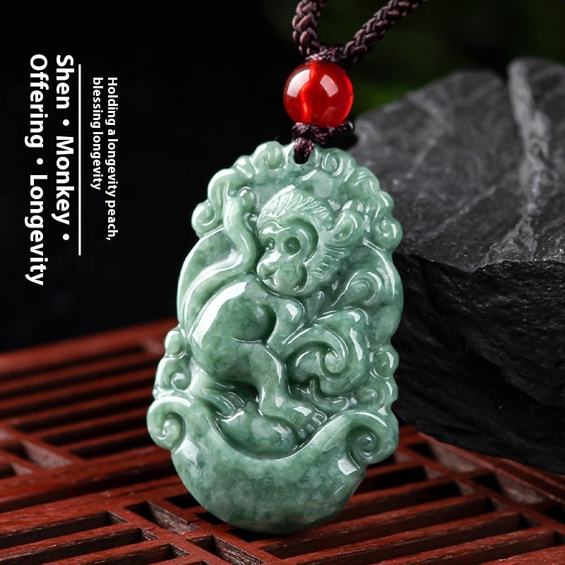 Natural A Cargo Jade Zodiac Rat Ox Tiger Rabbit Dragon Snake Horse And Sheep Monkey Chicken Dog Pig Jade Pendant Ornaments Wholesale