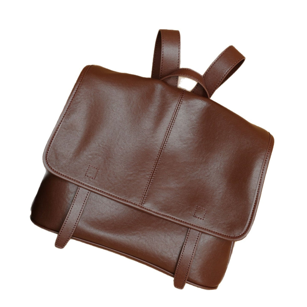 Cross-border Top-grain Vegetable-tanned Leather Backpack For Women, Large Capacity, Vintage Versatile Travel Bag, Genuine Leather Messenger Bag
