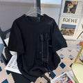 Men's And Women's Design Sense Niche Temperament Three-dimensional Flower Short Sleeve
