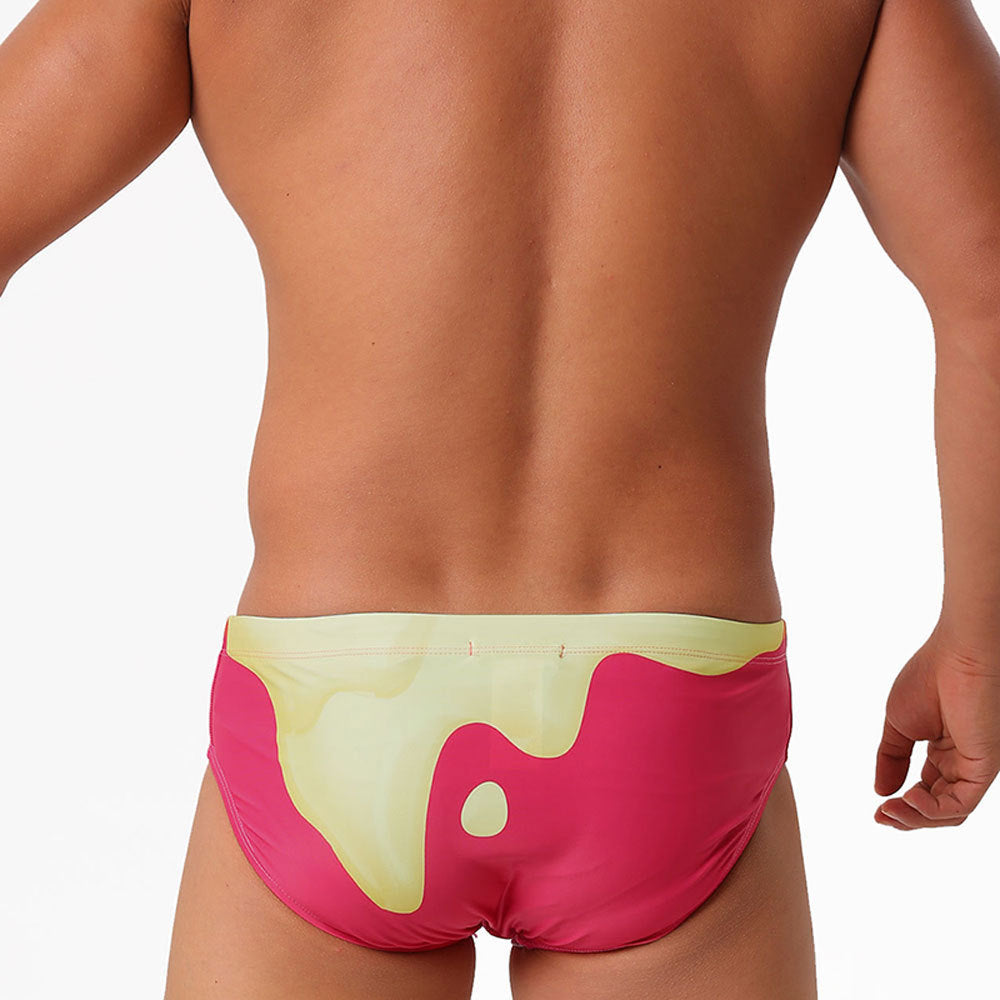 Gradient Flowing-print Triangle Swim Trunks Fashionable